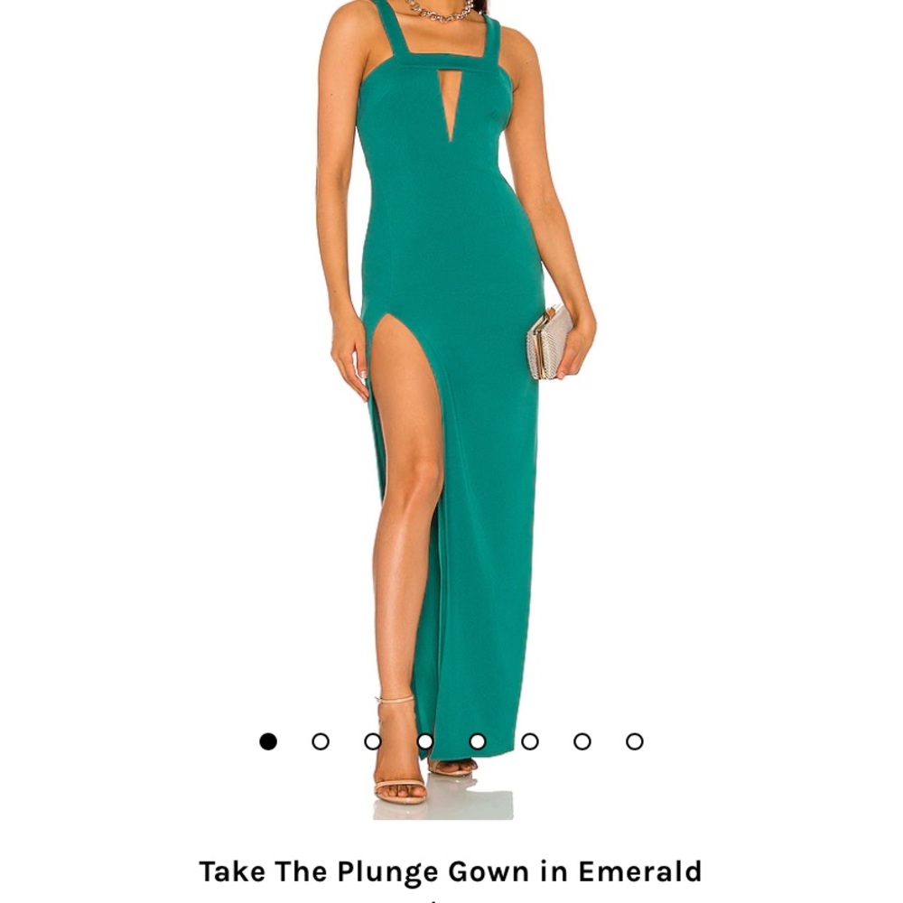 Katie May Revolve Gown - Take the Plunge - Emerald. Worn once, hemmed.